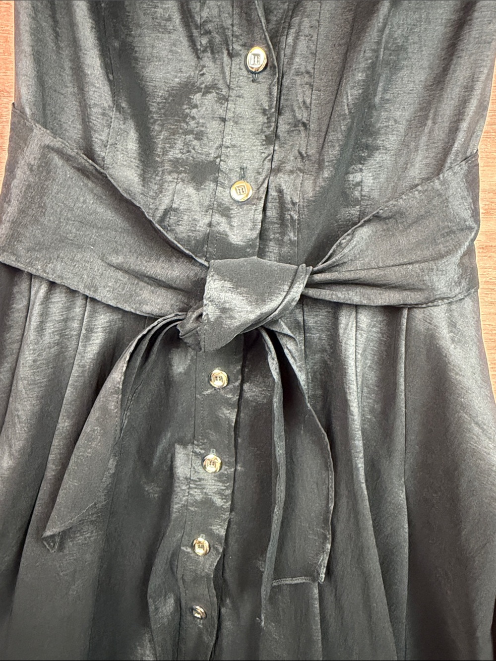 Frank Lyman Design Black Bubble Hem Sleeveless Belted Midi Dress Size M 10 - Picture 5 of 15